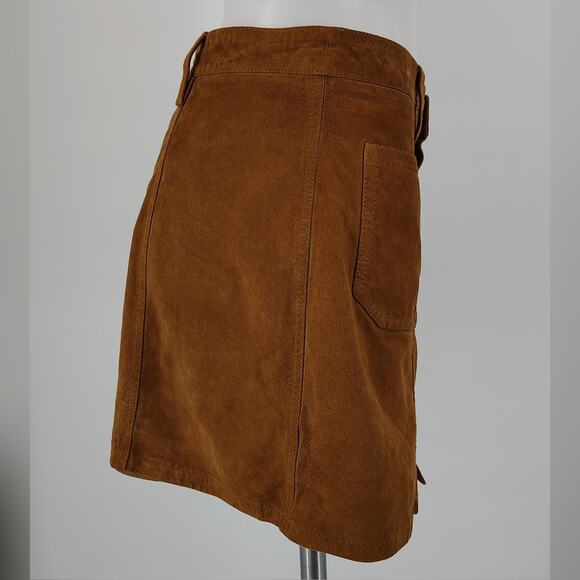 Denim & Supply Ralph Lauren Suede Button Front Skirt Size 30 - Picture 3 of 13